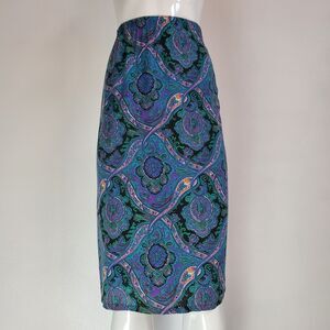 Vintage 80s Paisley Midi Skirt